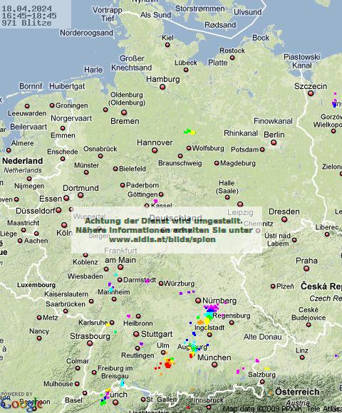 Şimşek-Yıldırım Almanya 16:45 UTC Per, 18.04.2024