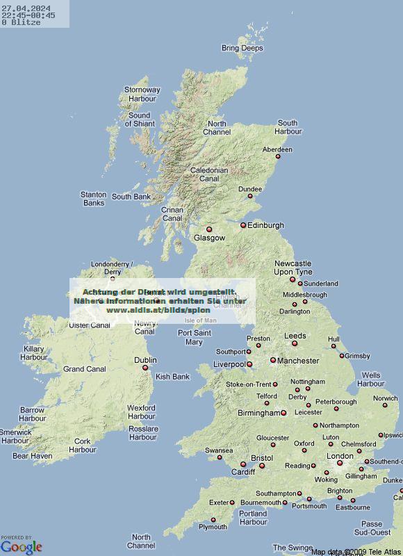 Şimşek-Yıldırım Birleşik Krallık 22:45 UTC Cts, 27.04.2024