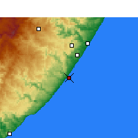Nearby Forecast Locations - Port Edward - Harita