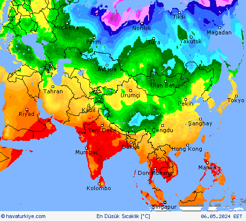 En Düşük Sıcaklık Tahmin Haritaları