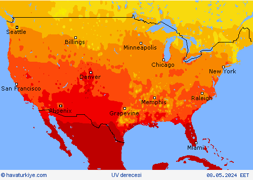 UV derecesi Tahmin Haritaları