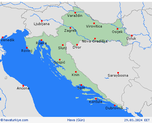 genel açıklama Hırvatistan Avrupa Tahmin Haritaları