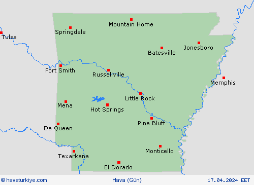 genel açıklama Arkansas Kuzey Amerika Tahmin Haritaları