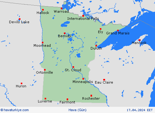 genel açıklama Minnesota Kuzey Amerika Tahmin Haritaları