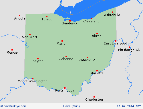 genel açıklama Ohio Kuzey Amerika Tahmin Haritaları