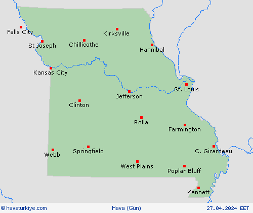 genel açıklama Missouri Kuzey Amerika Tahmin Haritaları