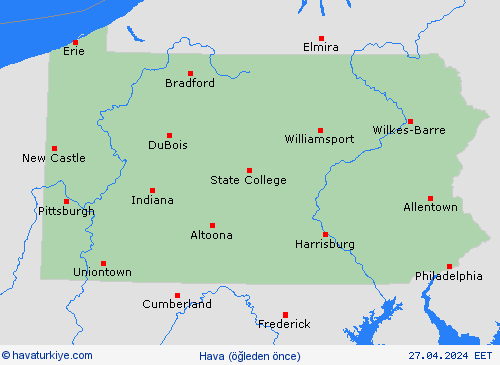 genel açıklama Pensilvanya Kuzey Amerika Tahmin Haritaları
