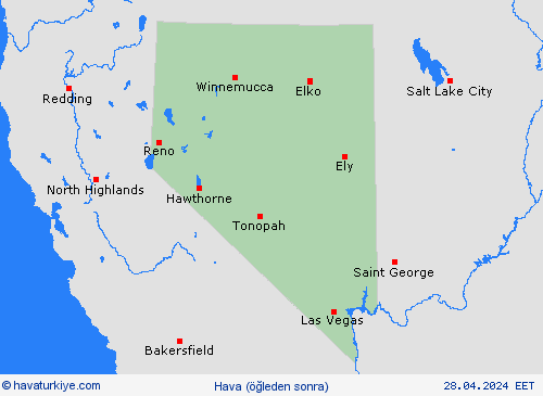 genel açıklama Nevada Kuzey Amerika Tahmin Haritaları