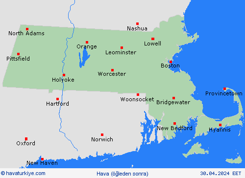 genel açıklama Massachusetts Kuzey Amerika Tahmin Haritaları