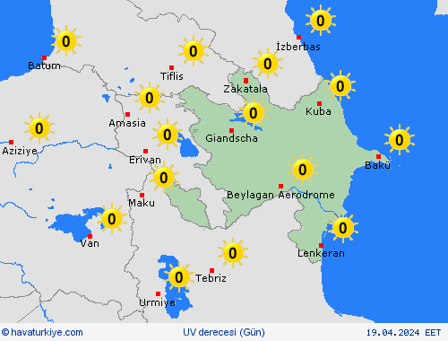 uv derecesi Azerbaycan Asya Tahmin Haritaları