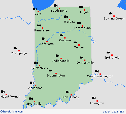 görüntü Indiana Kuzey Amerika Tahmin Haritaları
