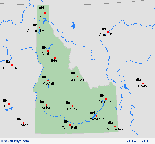 görüntü Idaho Kuzey Amerika Tahmin Haritaları