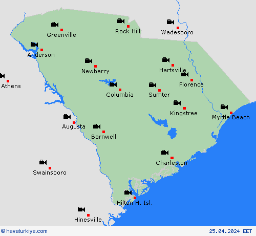 görüntü Güney Karolina Kuzey Amerika Tahmin Haritaları