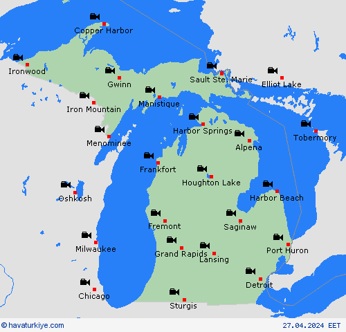 görüntü Michigan Kuzey Amerika Tahmin Haritaları