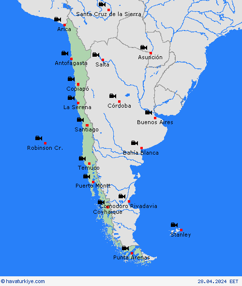 görüntü Şili Kuzey Amerika Tahmin Haritaları