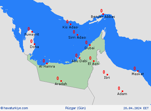 rüzgar Birleşik Arap Emirlikleri Asya Tahmin Haritaları