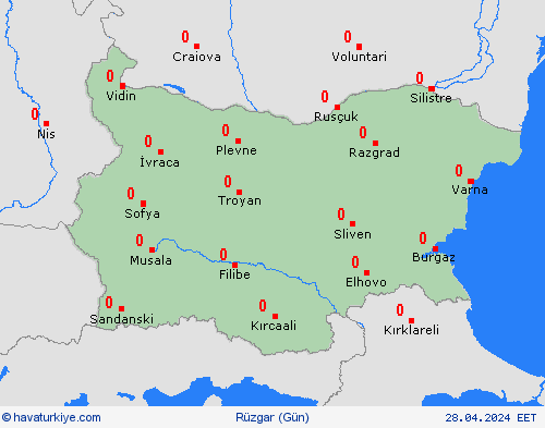 rüzgar Bulgaristan Avrupa Tahmin Haritaları