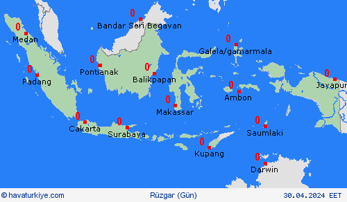 rüzgar Endonezya Asya Tahmin Haritaları