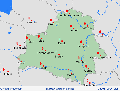 rüzgar Beyaz Rusya Avrupa Tahmin Haritaları