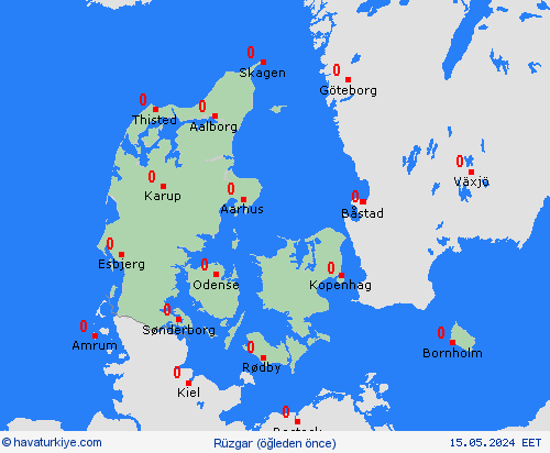rüzgar Danimarka Avrupa Tahmin Haritaları
