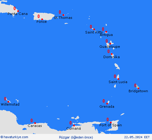 rüzgar Barbados Güney Amerika Tahmin Haritaları