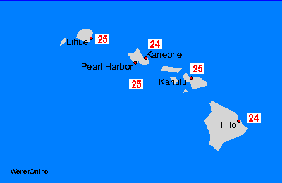 Hawaii Deniz Suyu Sıcaklık Haritası