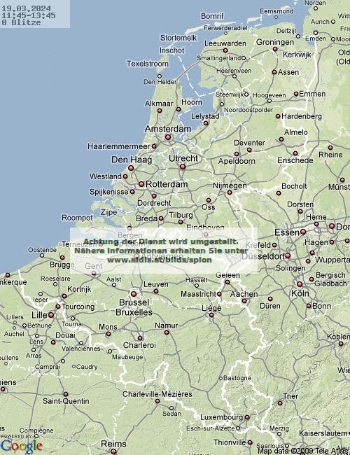 Şimşek-Yıldırım Hollanda 12:45 UTC Sa, 19.03.2024