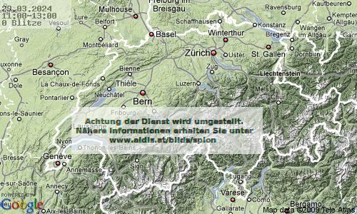 Şimşek-Yıldırım İsviçre 12:00 UTC Cu, 29.03.2024