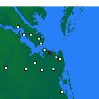 Nearby Forecast Locations - Norfolk IAP - Harita