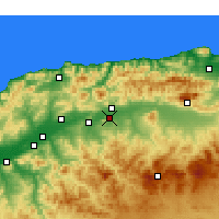 Nearby Forecast Locations - El Attaf - Harita