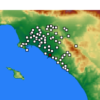 Nearby Forecast Locations - Costa Mesa - Harita
