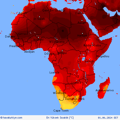 En Yüksek Sıcaklık Tahmin Haritaları