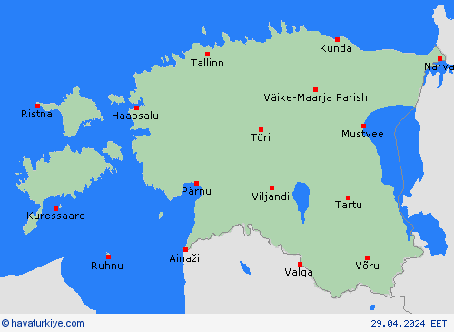  Estonya Avrupa Tahmin Haritaları