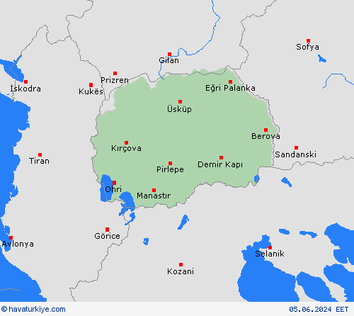  Kuzey Makedonya Avrupa Tahmin Haritaları