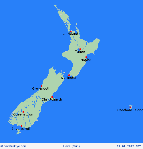 genel açıklama Yeni Zelanda Okyanusya Tahmin Haritaları