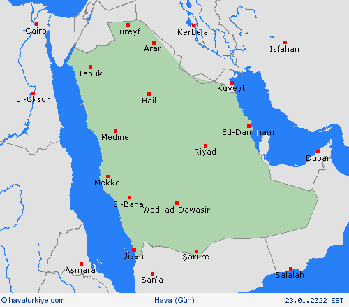 genel açıklama Suudi Arabistan Asya Tahmin Haritaları