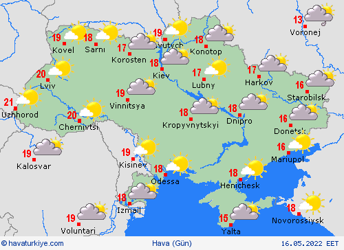 genel açıklama Ukrayna Avrupa Tahmin Haritaları