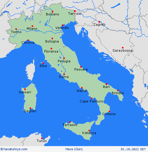genel açıklama İtalya Avrupa Tahmin Haritaları