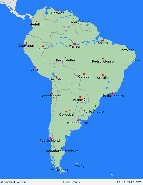 genel açıklama  Güney Amerika Tahmin Haritaları