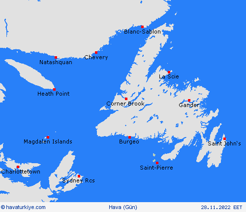 genel açıklama Saint Pierre ve Miquelon Kuzey Amerika Tahmin Haritaları