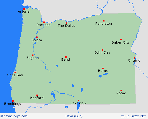 genel açıklama Oregon Kuzey Amerika Tahmin Haritaları