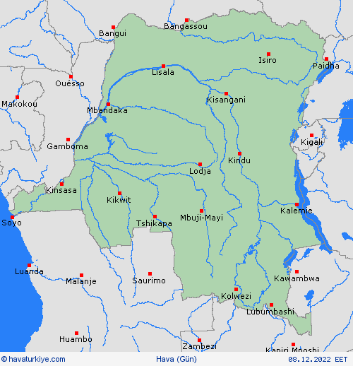 genel açıklama Demokratik Kongo Cumhuriyeti Afrika Tahmin Haritaları