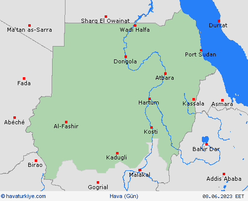 genel açıklama Sudan Afrika Tahmin Haritaları