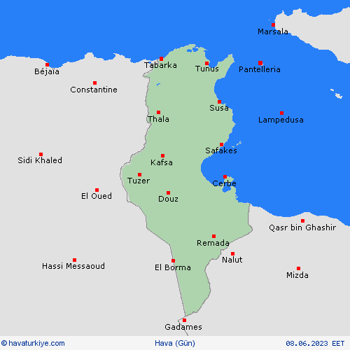 genel açıklama Tunus Afrika Tahmin Haritaları