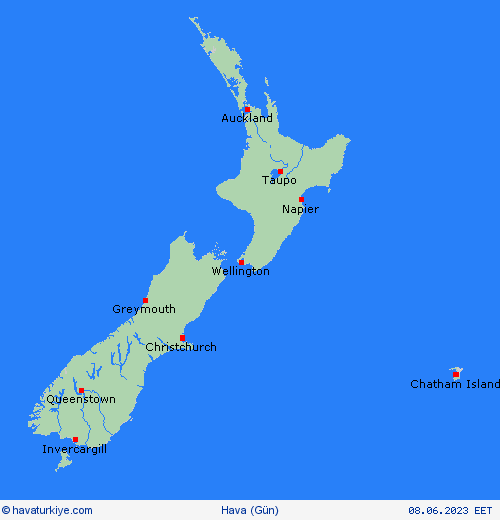 genel açıklama Yeni Zelanda Okyanusya Tahmin Haritaları