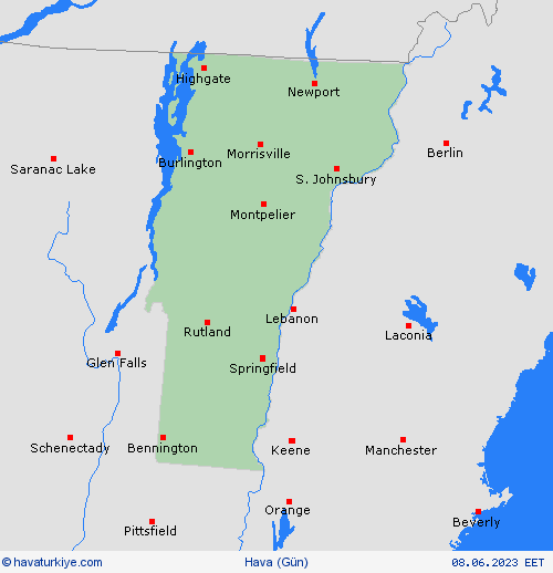 genel açıklama Vermont Kuzey Amerika Tahmin Haritaları