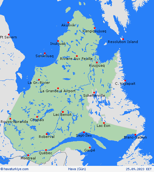 genel açıklama Québec Kuzey Amerika Tahmin Haritaları