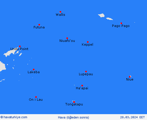 genel açıklama Tonga Okyanusya Tahmin Haritaları