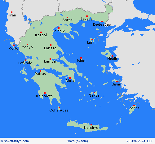 genel açıklama Yunanistan Avrupa Tahmin Haritaları