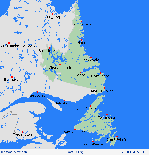 genel açıklama Newfoundland Kuzey Amerika Tahmin Haritaları